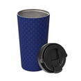 thumbnail image 2 of Fotbe Navy Blue Printed Insulated Travel Coffee Mug Spill Proof Leak Proof Stainless Steel Coffee Tumbler Reusable Coffee Cups with Lids Thermos, 2 of 8