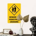 thumbnail image 4 of Beware Of Pedestrian Crossing Sign Aluminum Metal Tin Sign For Indoor & Outdoor Yard Sign Lawn Sign Decor 8x12Inch, 4 of 7