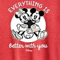 thumbnail image 3 of Disney - Mickey & Friends - Mickey & Minnie in Love - Everything is Better with You - Women's Short Sleeve Graphic T-Shirt, 3 of 5