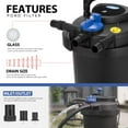 thumbnail image 4 of SPECSTAR Pressurized Biological Pond Filter, 1840GPH Suitable for Koi Ponds up to 1000 Gallons or Ornamental Ponds up to 2100 Gallons, 4 of 8