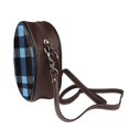thumbnail image 4 of Leather Shoulder Round Bag 7.1×2.36in Fashion Casual Crossbody Bag Shoulder Bag For Work Travel Business Shopping Date Slateblue Buffalo Plaid Check Tartan Scotland_3, 4 of 5