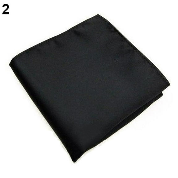 Ruanlalo Men's Pocket Hanky Towel Plain Solid Color Wedding Party Square Handkerchief Black