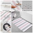 thumbnail image 6 of Pink Grey Striped Bath Mat 3 Piece Bathroom Rug Set, Geometric Vertical Stripes Minimalist Non Slip Bath Rug Contour Mat and Toilet Lid Cover, Absorbent Shower Mats Soft Bath Rugs and Mats Sets, 6 of 8