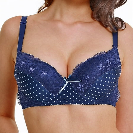 Weikingp bras for women  Women s Underwear 34/75 36/80 38/85 40/90 42/95 44/100 BCDE Cup Bra Sexy Lace Bra For Women Lingerie Plus Size womens underwear plus size lingerie clearance Blue 80E