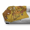 thumbnail image 3 of Lion Soft Flannel Fleece Throw Blanket, World Map with Traditional Animal in the Outlined Map of Africa Cartoon Form, Cozy Plush for Indoor and Outdoor Use, 70" x 90", Multicolor, by Ambesonne, 3 of 6