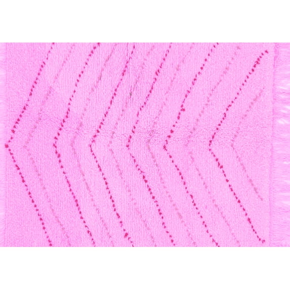 Ahgly Company Indoor Rectangle Solid Pink Modern Area Rugs, 6' x 9'