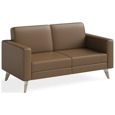 Safco Resi Lounge Settee Brown Vinyl, Adult