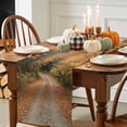 thumbnail image 4 of Fall Table Runner Thanksgiving Autumn Forest Table Runners Fallen Maple Leaves Tree Cotton Linen Dresser Scarf Kitchen Dining Table Decor for Fall Holiday Party Decor 13x90 Inch, 4 of 9