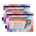 thumbnail image 3 of 2 Pack Flip Folders with Clear PVC Window Binder Pouches 3-Ring Binder Organizer for Office & Home Pink and Blue Tie-dye Pattern, 3 of 6