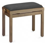 Stagg PB39 WNM VBK Adjustable Piano Bench - Matte Walnut with Black Velvet Seat Top
