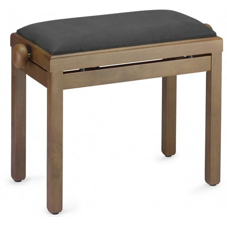 Stagg PB39 WNM VBK Adjustable Piano Bench - Matte Walnut with Black Velvet Seat Top