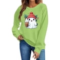 thumbnail image 2 of Ynynloco Women's Halloween Sweatshirt, Spooky Season Graphic Crewneck Top Ghost Fall Casual Outfits, 2 of 5