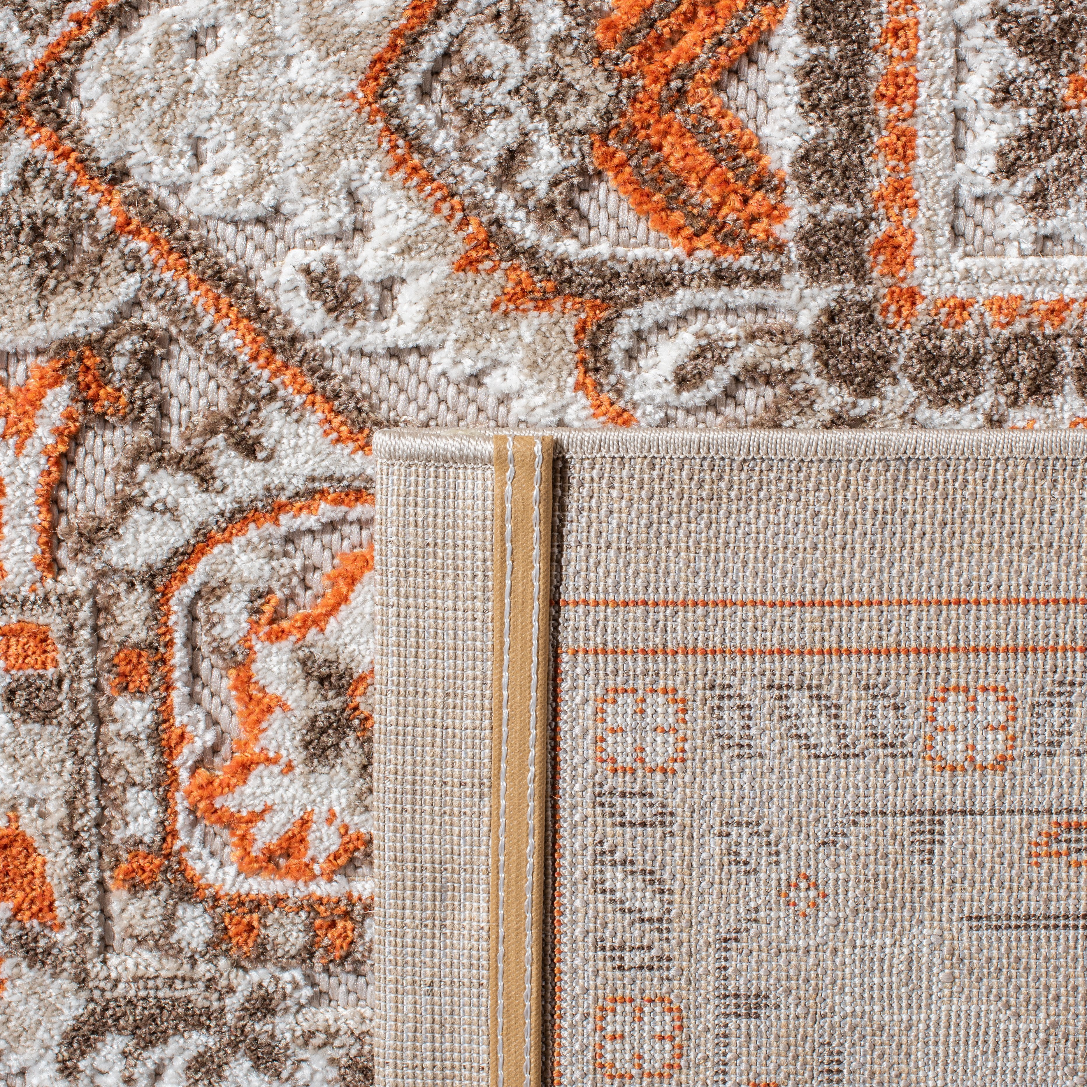 SAFAVIEH Cabana Greta Beige/Orange 2'2"X9' Runner Indoor/Outdoor Area Rug Beige/Orange, 6'7" x 6'7" Square