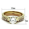 thumbnail image 2 of IP Gold & IP Rose Gold (Ion Plating) Stainless Steel Ring with AAA Grade CZ in Clear for Women Clear Stone Color Style TK968 Size 5, 2 of 5
