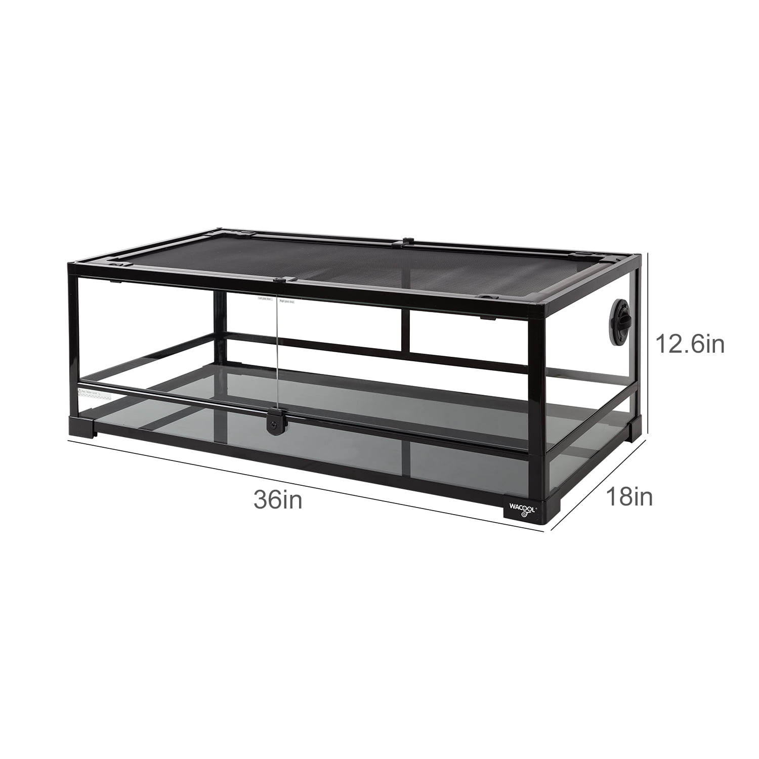REPTIZOO Extra-Low Full Tempered Glass Reptile Terrarium, 36L x 18W x 12.6D, Easy Assembly