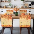 thumbnail image 3 of Fall Maple Leaf Chair Covers Set of 6 Thanksgiving Leaves Chair Back Covers Stretch Removable Washable Slipcovers Protector for Dining Room Kitchen Party Decor, 3 of 5