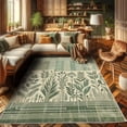 thumbnail image 2 of Ambesonne Leafy Design Decorative Rug Carpet, Boho Art Jungle Leaves, 5' 1" X 7' 5", Laurel Green Champagne, 2 of 5