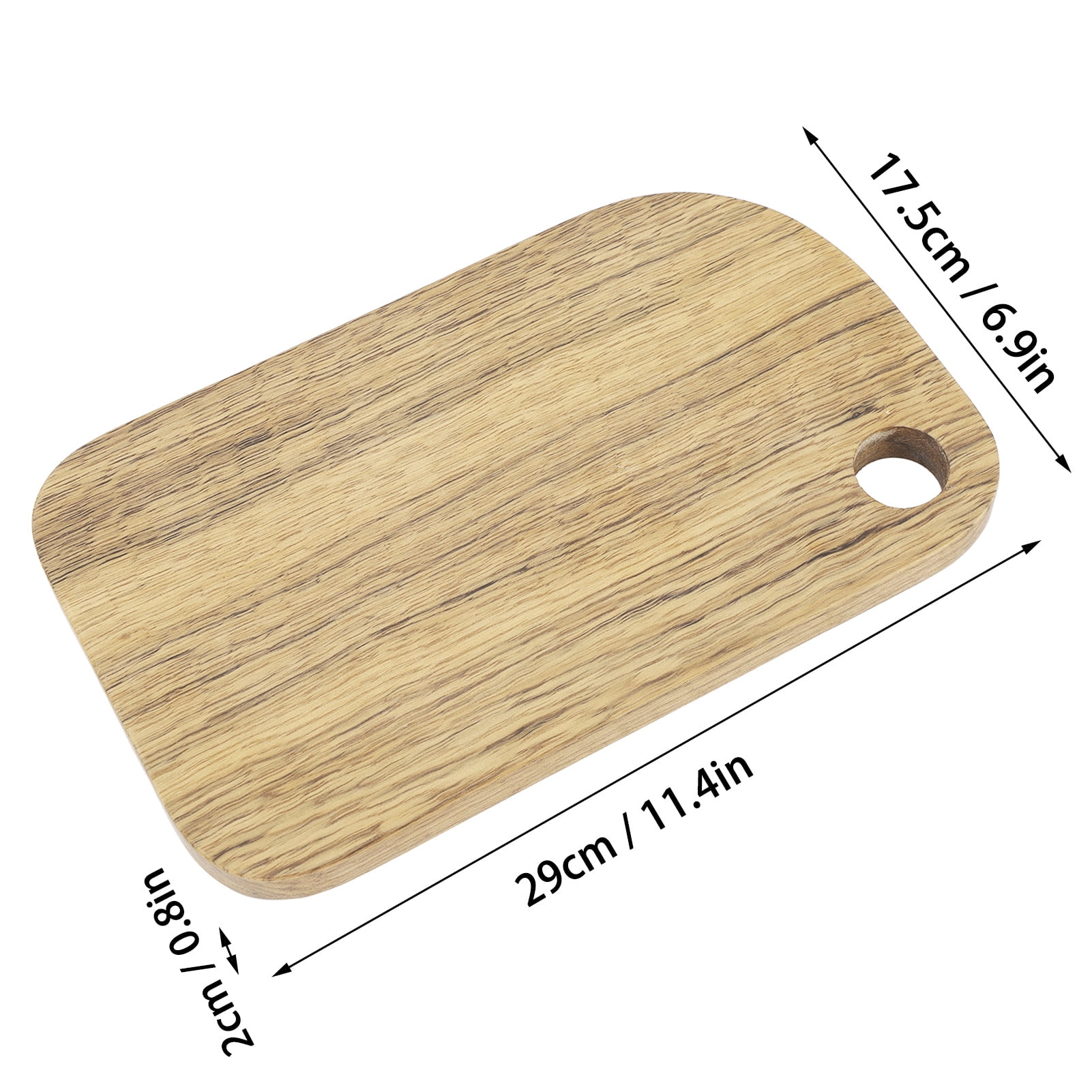 Yajisi Zebra Wood Cutting Board with Hanging Hole, Rectangular Wood Chopping Board for Bread Pizza Vegetable Fruits Cheese Serving (11.4 x 7.1 inches / 29 x 18 cm), Small Size