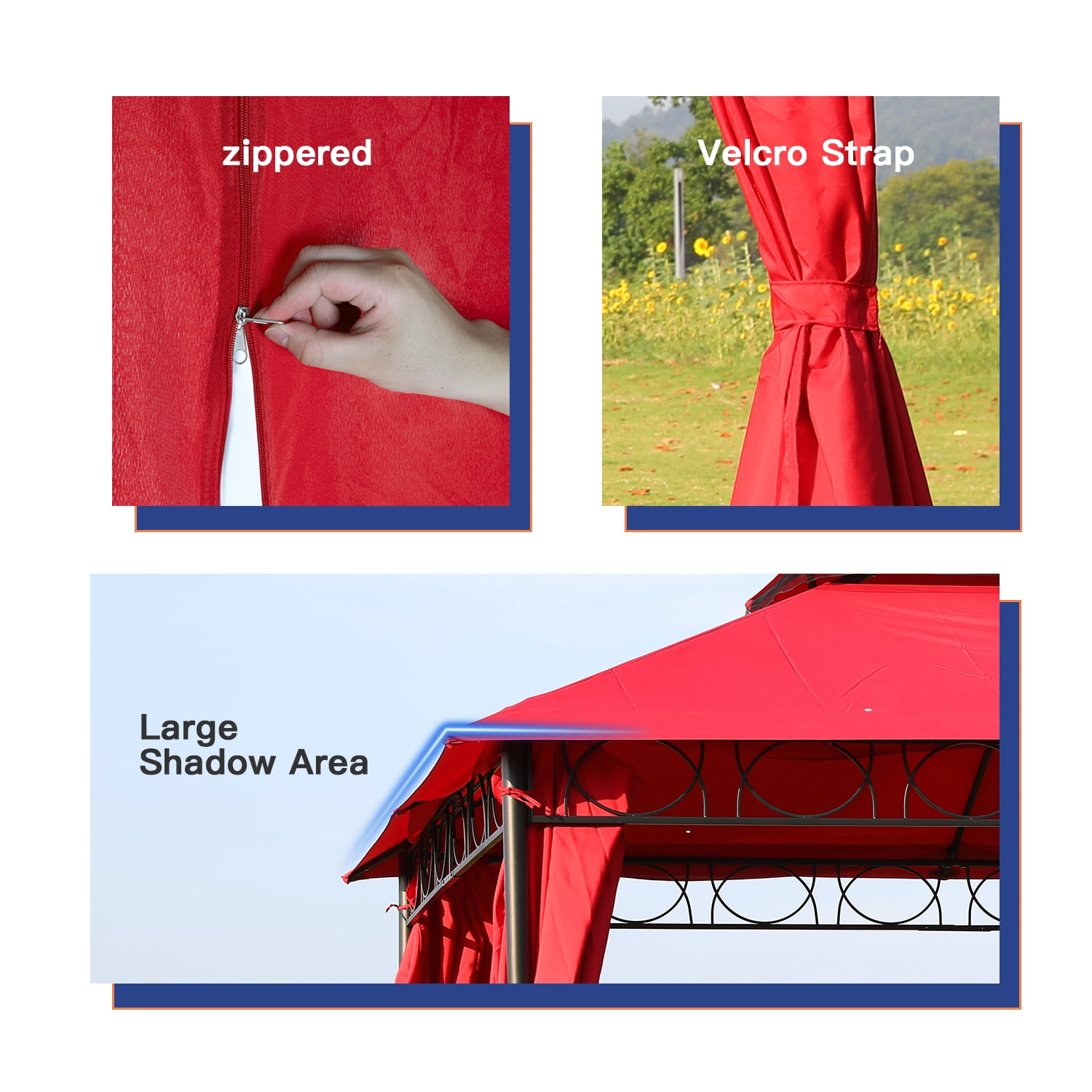 PayLessHere 157.0’ Outdoor Gazebo Canopy Tent, UV Protection