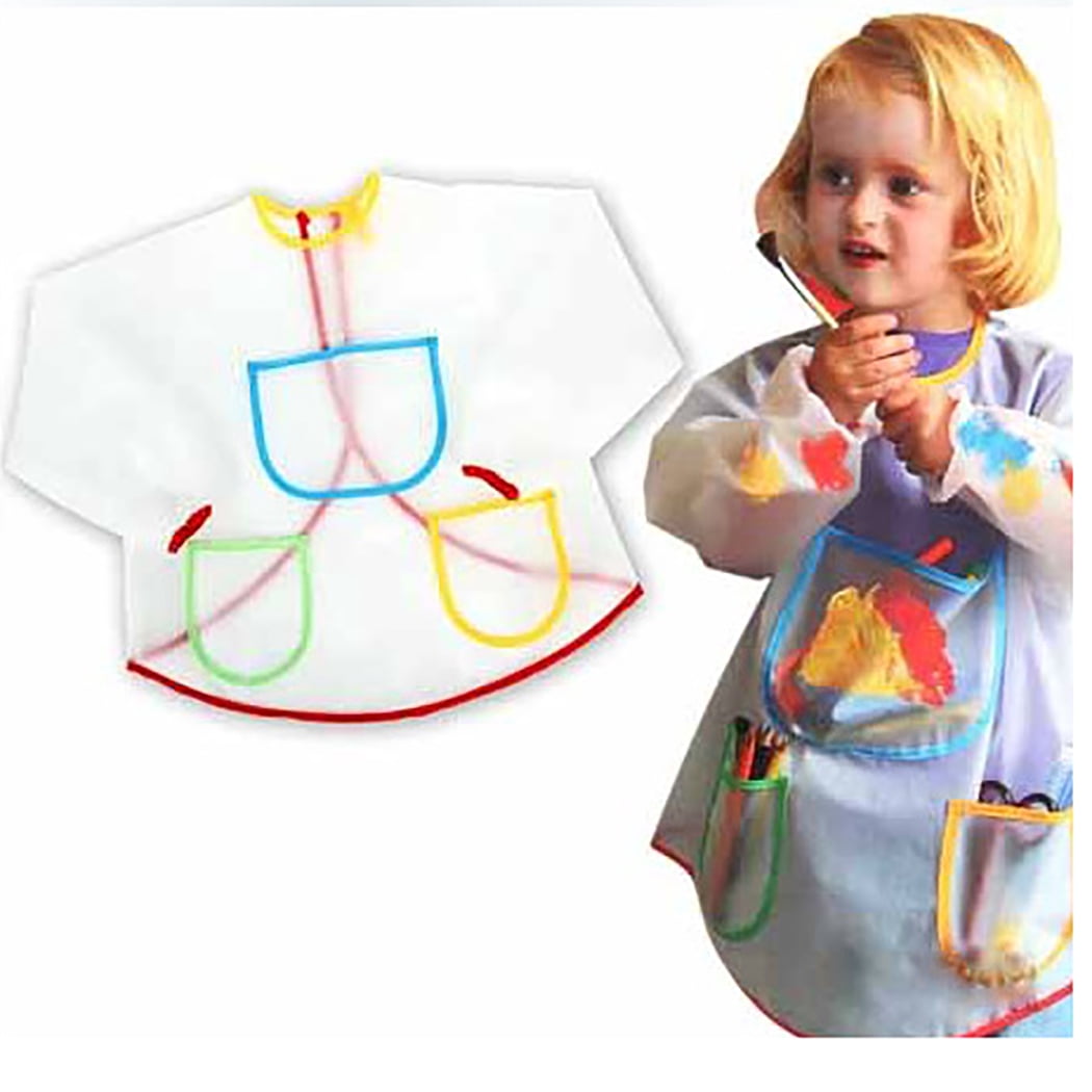 Tablier Imperméable Pour Enfants 2-6 Ans - Manches Longues, Poche, Pour Peinture, Cuisine, Arts Créatifs - 3