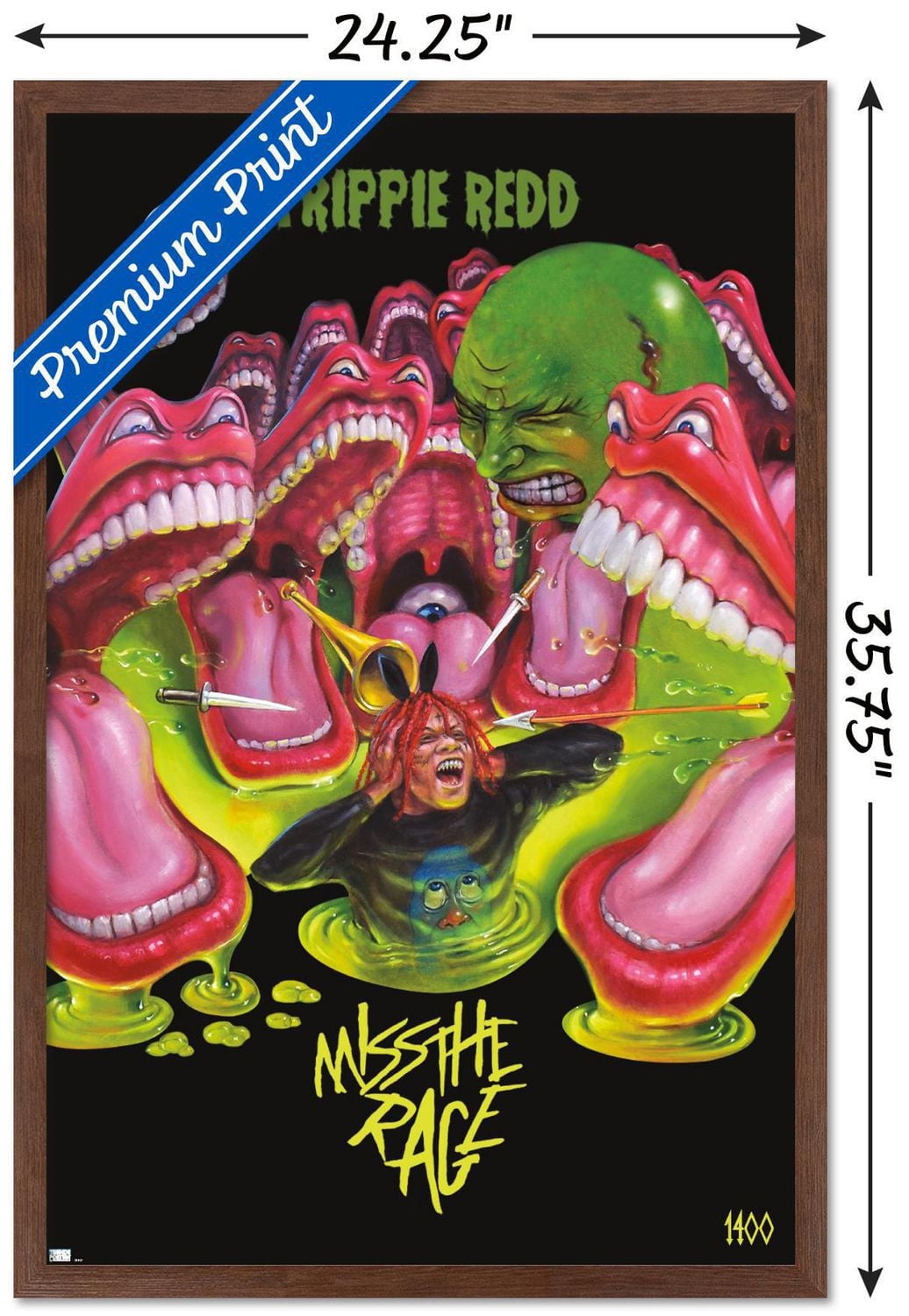 Trippie Redd - Miss the Rage Wall Poster with Magnetic Frame, 22.375" x 34"