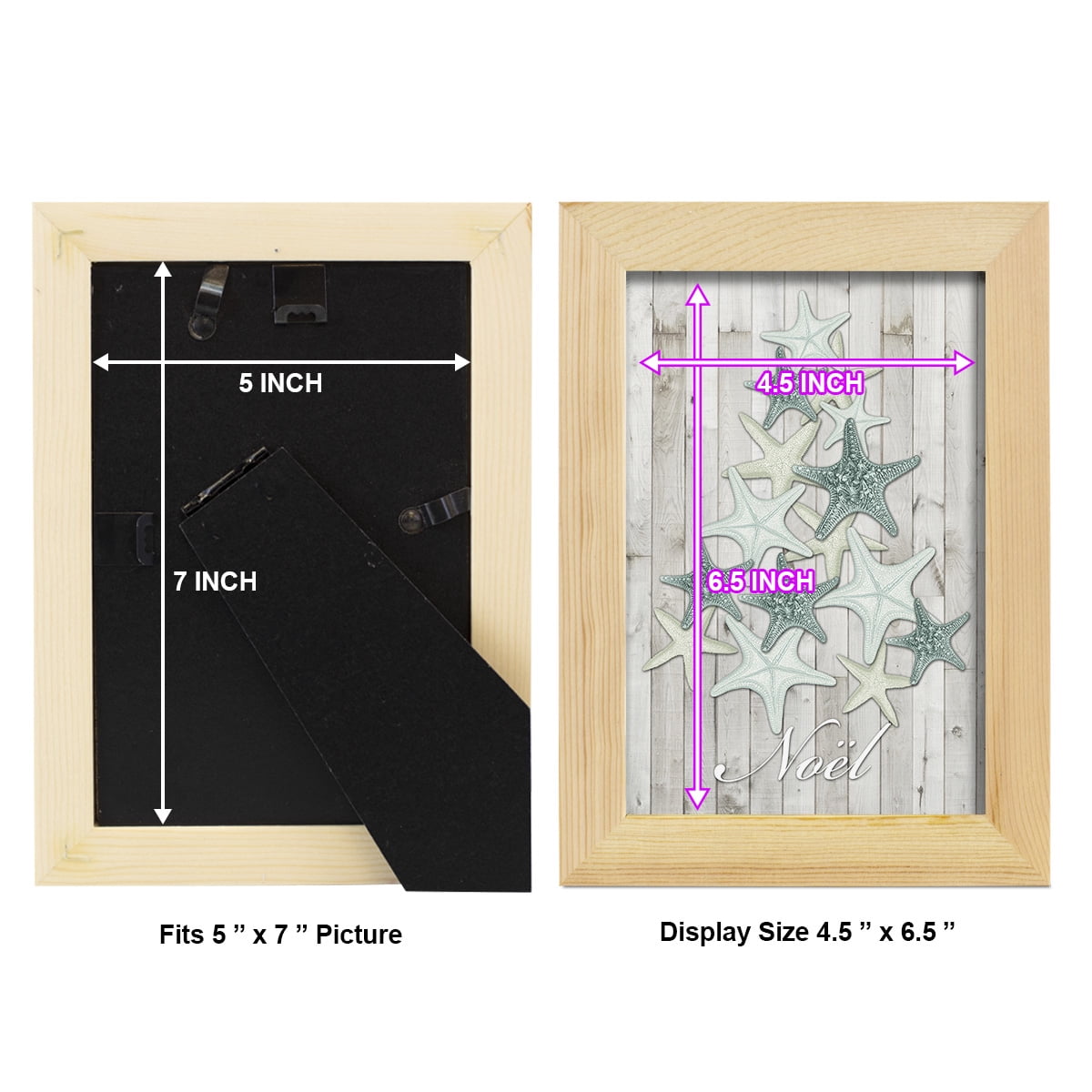 Coastal Christmas IV -Framed Print w/glass-Natural Wood