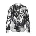 thumbnail image 3 of Uemuo Majestic Wolf Landscape Pattern Women's Full Zip UPF 50+ Sun Protection Hoodie Jacket Long Sleeve Sun Shirt Hiking Outdoor Performance with Pockets-Large, 3 of 9
