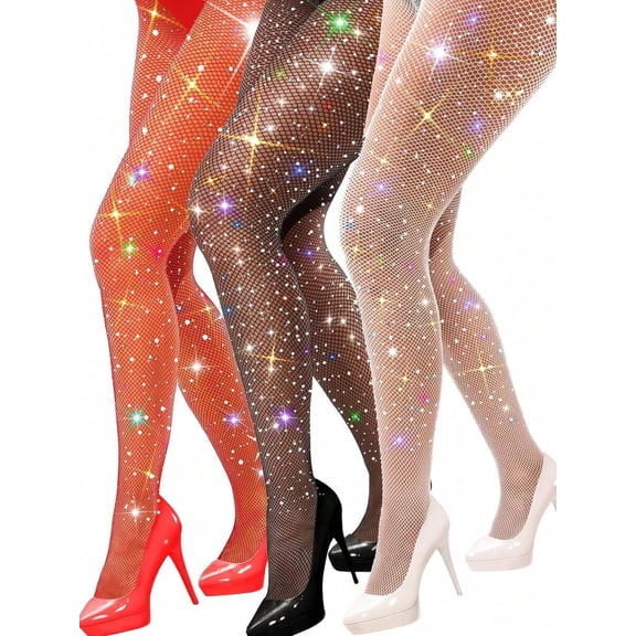 Sparkly Fishnets Tights Fishnet Stockings Rhinestone Fishnet Tights For Women