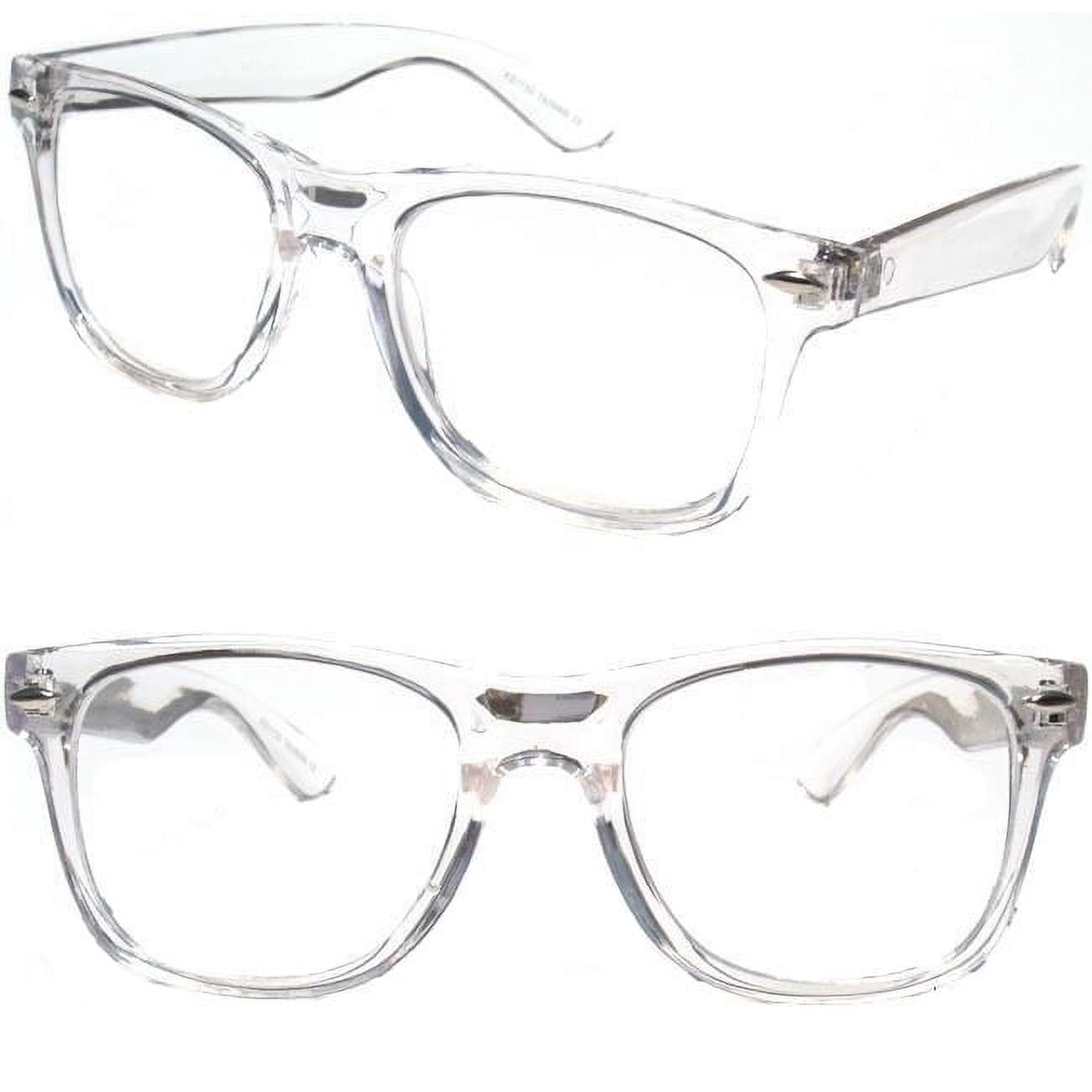 2 Pairs Transparent Neon Color Deluxe Reading Glasses - Comfortable Stylish Simple Readers Clear Magnification 2.25