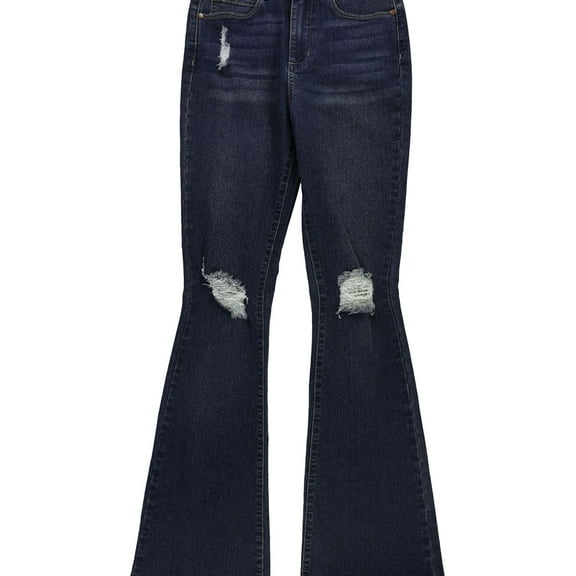 Articles of Society Womens Distressed Flared Jeans, Blue, 25