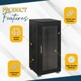 thumbnail image 6 of Kings Brand Furniture Wood Curio Accent Cabinet with Frosted Glass Door, 3 Inner Shelves, Black, 6 of 10