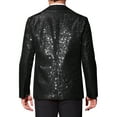 thumbnail image 3 of INSPIRE CHIC Men's Peak Lapel Disco Party Tuxedo Sequin Suit Jacket Metallic Sports Coat Blazer, 3 of 5