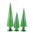 thumbnail image 3 of Christmas Festive Green Trees Glass Set Of Three Easter Spring Green3, 3 of 4