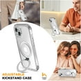 thumbnail image 5 of Allytechgroup iPhone 15 Case Magsafe, Mangetic Back Cover Wireless Charging Support Kickstand Ring Holder Anti-Scratch Phone Case for Apple iPhone 15, Clear, 5 of 6