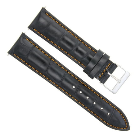 22MM LEATHER WATCH BAND STRAP FOR TISSOT PRC200 PRS 516 T-TOUCH BLACK ORANGE ST