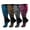 06-Blue/Grey/Rose, variant on 4 Pairs Wide Calf Compression Socks For Women And Men,Plus Size Knee High Support Stockings For Circulation,Nurses,Travel,Running