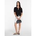 thumbnail image 4 of Time and Tru Women's Crewneck Cardigan with Short Sleeves, Lightweight, Sizes XS-XXXL, 4 of 7