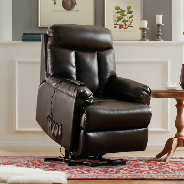 Lift Recliner Faux Leather Electric, Extra Wide Leather Reclining Sofa