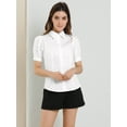 thumbnail image 3 of INSPIRE CHIC Chemise de Bureau Essentielle pour Femmes à Manches Bouffantes, Col en Pointe, Boutonnée, 3 of 6