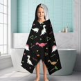 thumbnail image 6 of Black Dinosaurs Geometric Pattern Hooded Bath Towel，60"x35" for Ages 3 To 12 Kids, Quick Dry Lightweight Soft Microfiber Hood Beach Towel Cover Up for Kids, 6 of 7