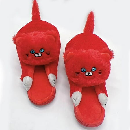 

QWZNDZGR Drop Shipping Colorful Kitty Slippers Women Men Home Shoes 2023 Footsie Blue Cat Slippers Woman Rainbow Shoes Christmas Gift