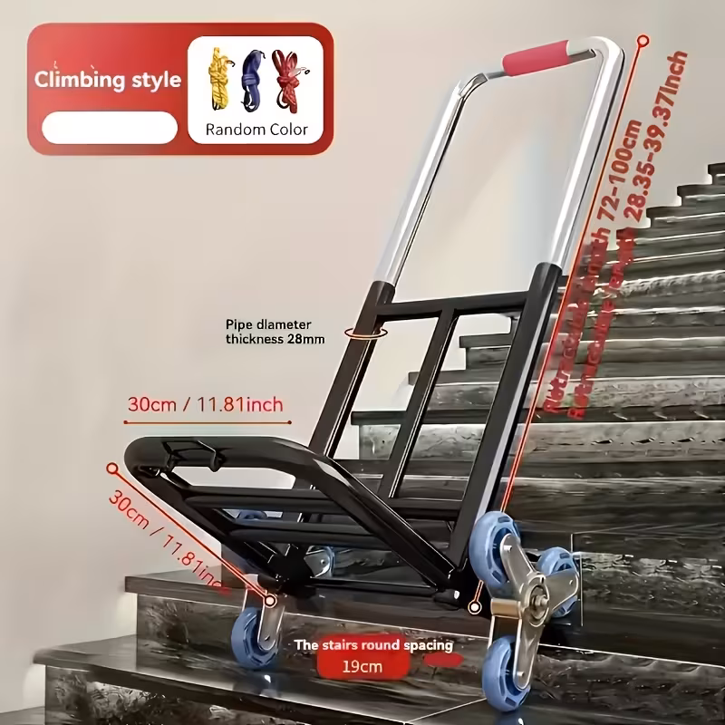 Heavy Duty Folding Garden Cart with Stair Climbing Wheels, 500 Lb Capacity, Compact Space-Saving Trolley for Home, Warehouse, Grocery Shopping & Moving