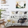 thumbnail image 3 of Cal King 4 Piece Bedding Set Panda Sitting on The Toilet Soft Breathable Duvet Cover and Pillowcase,Farm Flower Retro Wood Grain Duvet Cover Set Washable Bed Sheets for Bedroom Dormitory Guest Room, 3 of 9