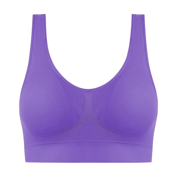 JUEJUEZI Plus Size Sports Bras for Womens Seamless Wireless Bras Breathable Stretch Soft Loose Running Gym Yoga Bras