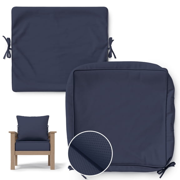 Pakunoda 24" X 24" Patio Furniture Cushion Covers, Waterproof Outdoor Deep Seat Cushion Replacement Slipcovers, Outdoor Cushion Covers with Zipper for Patio Furniture, Navy Blue