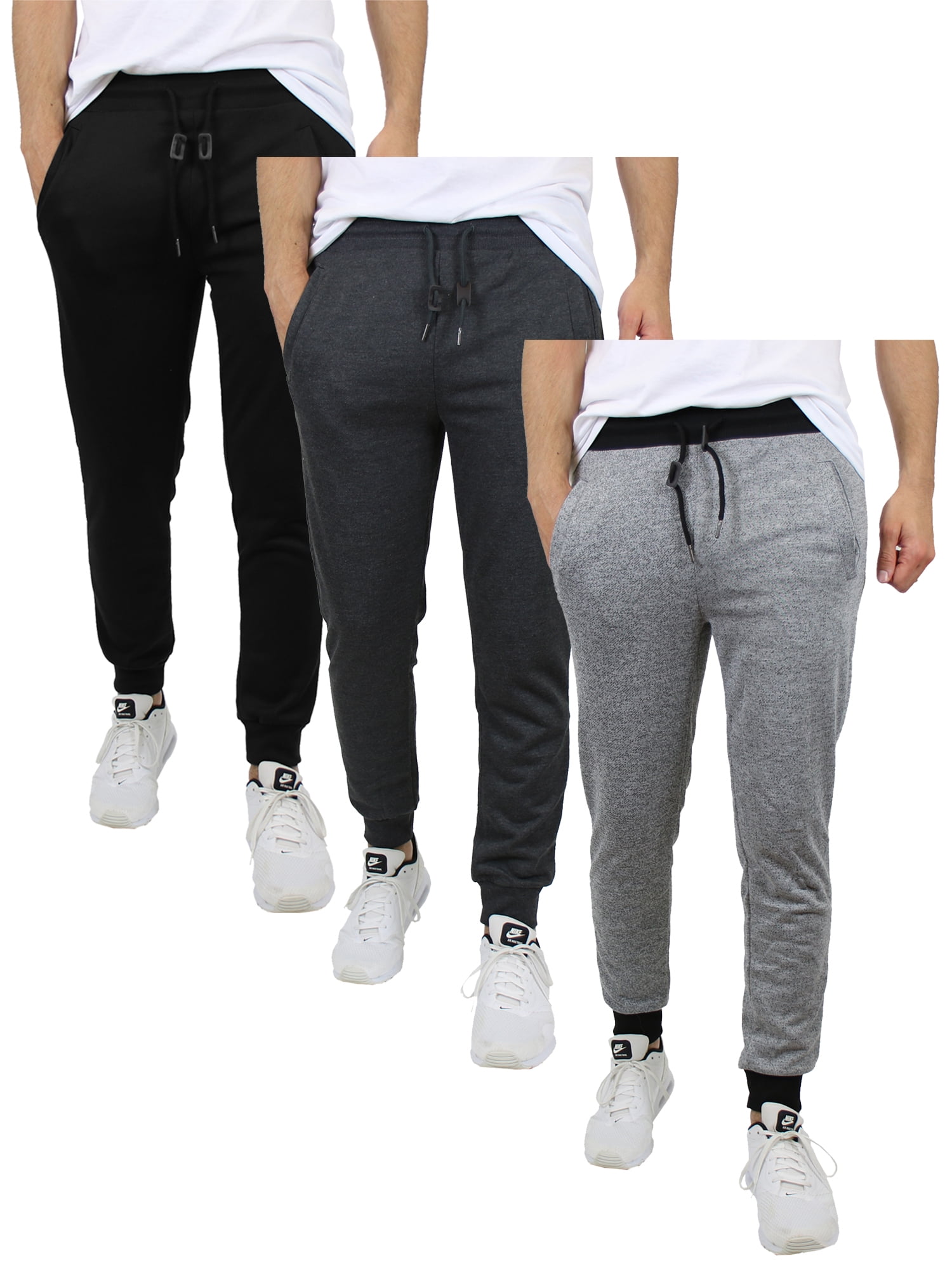 galaxy by harvic men's slim fit fleece jogger pants