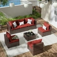 thumbnail image 7 of ELPOSUN Outdoor Wicker Patio Furniture Set 7 Pieces Sectional Sofa for Garden & Backyard, 7 of 7