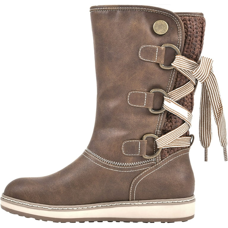 Women s White Mountain Tivia Snow Boot Cognac Fabric 9.5 M