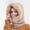 Beige, variant on zrova Women's One-Piece Fleece Lined Balaclava, Drawstring Knitted Hood Hat Scarf Mask Combo, Windproof Warm Slouchy Beanie for Winter Outdoor Wear