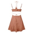 thumbnail image 4 of Dresses For Women 2024 Floral V Neck Tie Front Spaghetti Strap Beach Sundress Boho Casual Summer Sundress, 4 of 5
